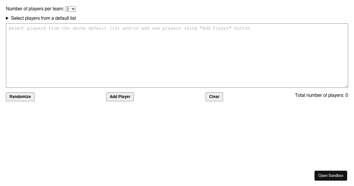 teamrandomizer Codesandbox