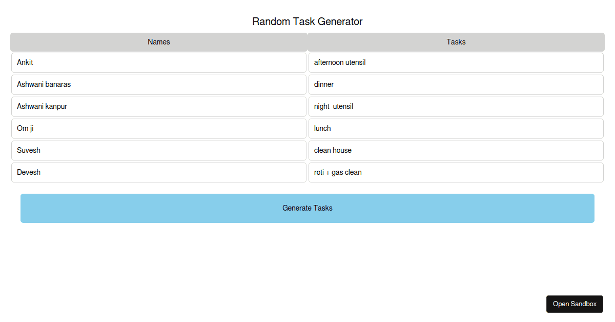 random task assignment generator