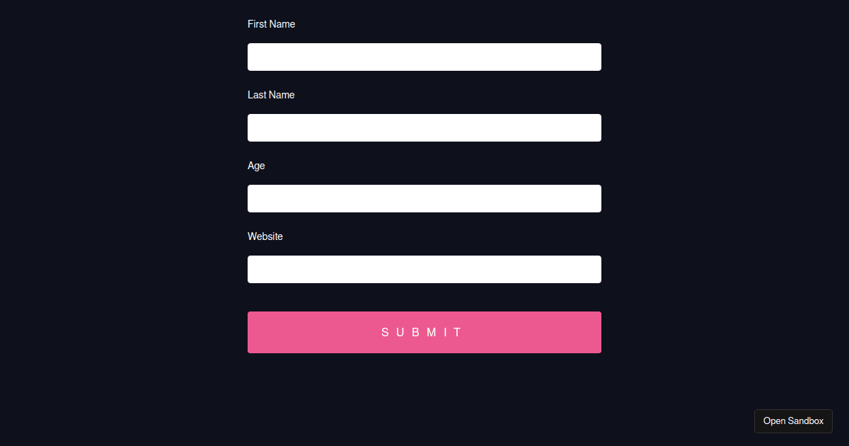 React Hook Form - ValidationSchema (forked) - Codesandbox