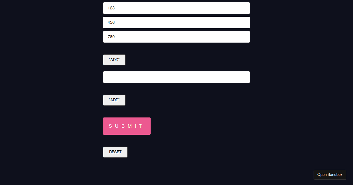 React Hook Form - Smart Form Component with InputArray (forked ...