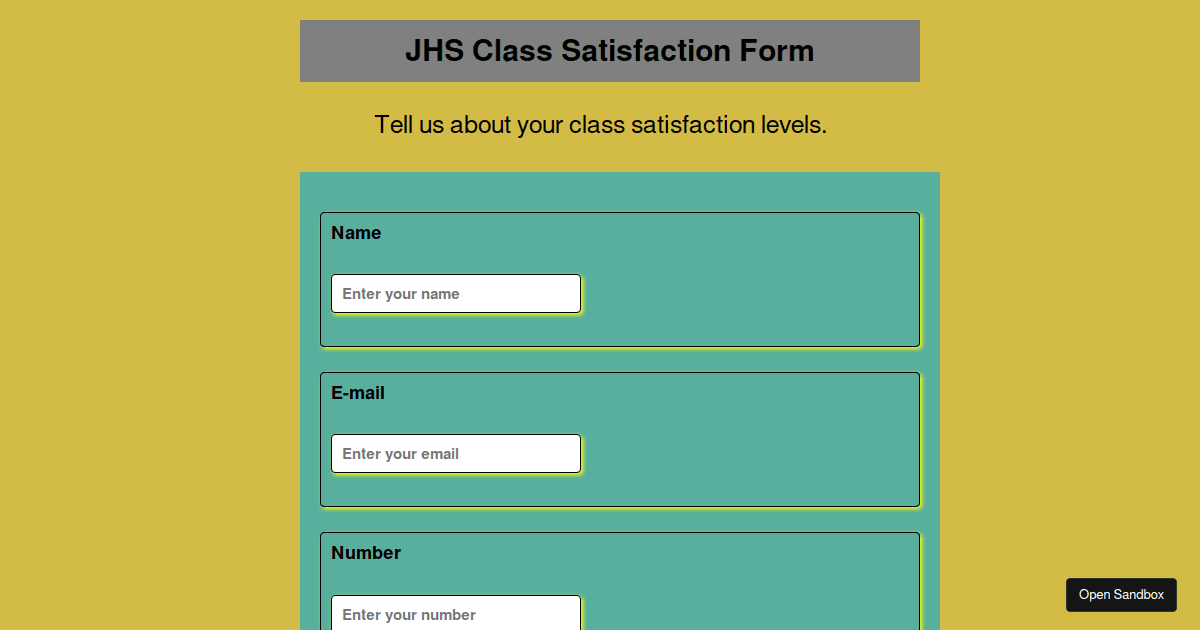 JHS Students Form Codesandbox