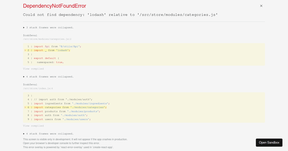 frontend - Codesandbox