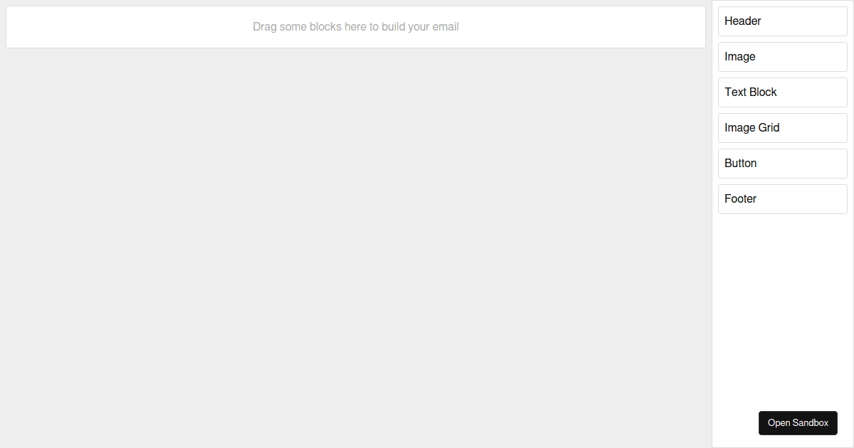 Email newsletter builder - Codesandbox
