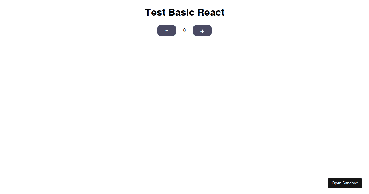 Live test basic javascript 1 codesandbox