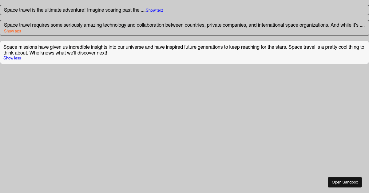 text-expander - Codesandbox