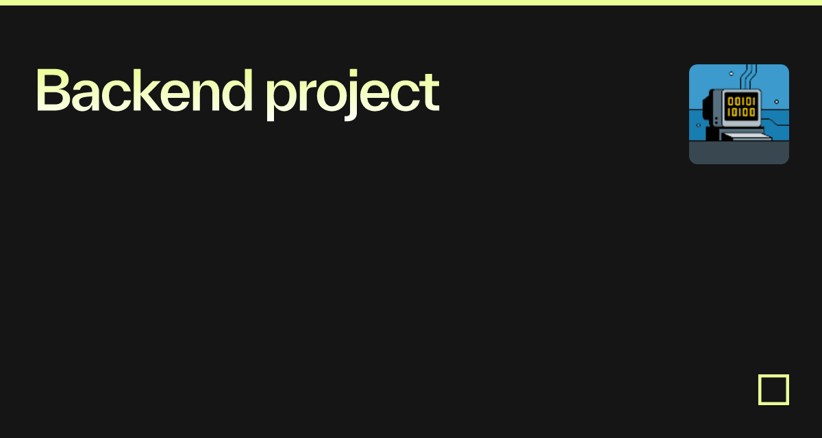 Backend project codesandbox