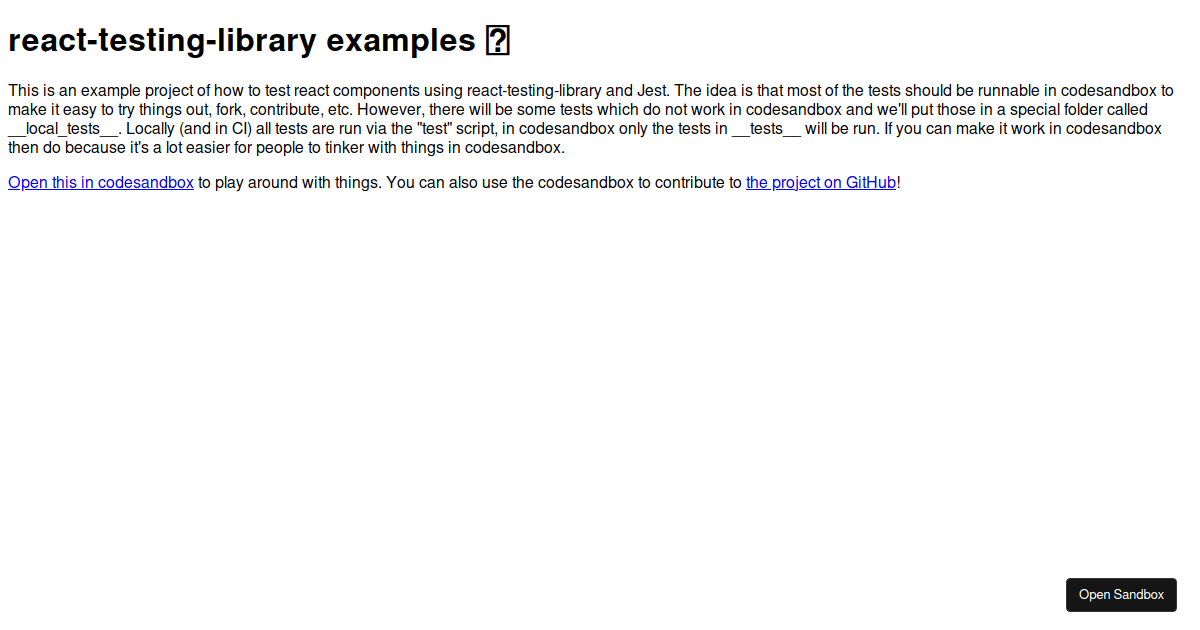 React-testing-library-examples - Codesandbox
