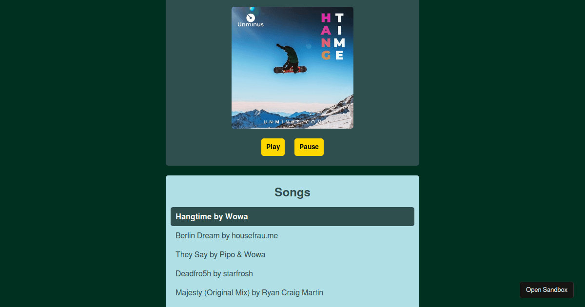 Music Player - Architecture - Finished - Codesandbox