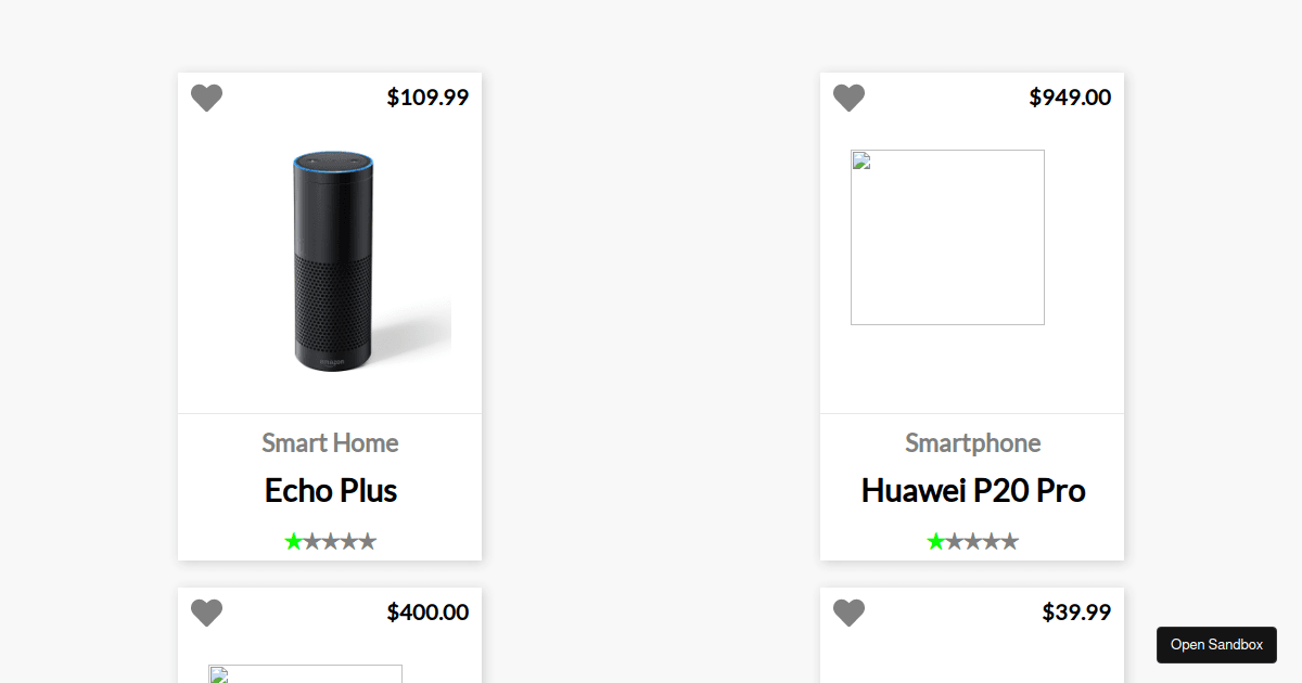 Product Card One (forked) - Codesandbox