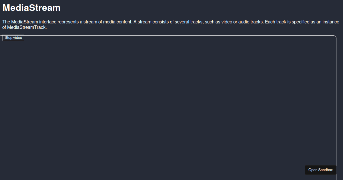 media stream Codesandbox