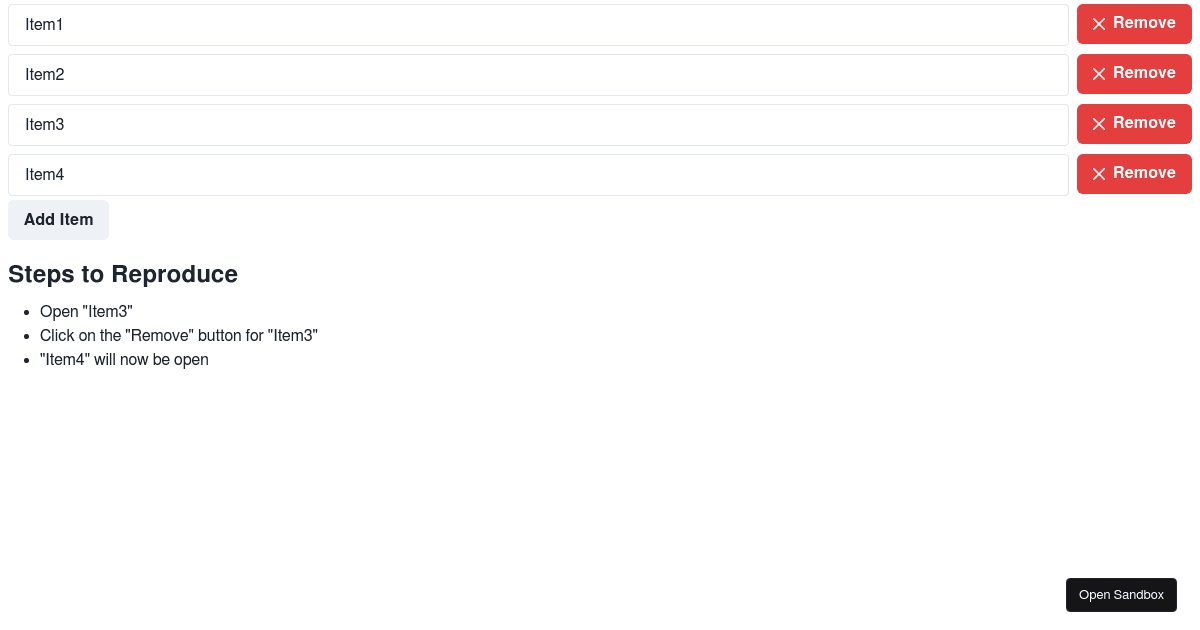 Chakra UI Accordion with Remove - Codesandbox