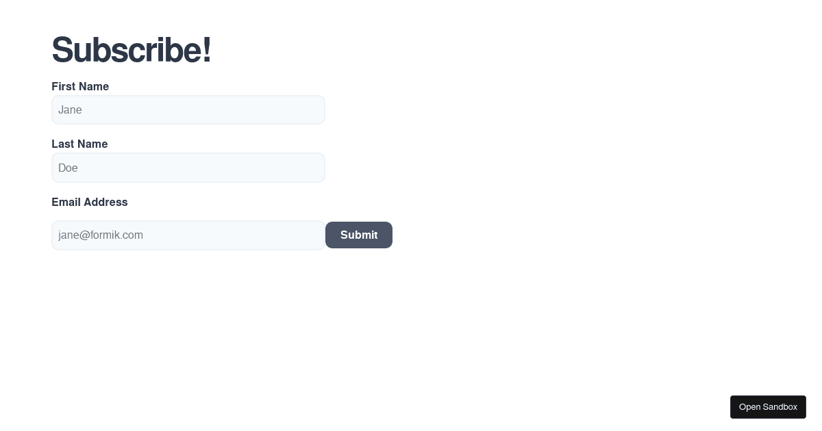 Formik v2 Tutorial - Final (forked) - Codesandbox