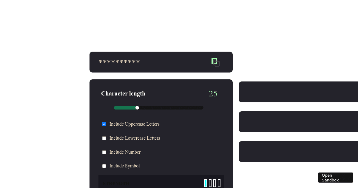 passwordgenerator Codesandbox