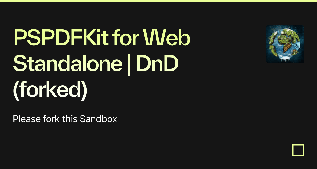 PSPDFKit for Web Standalone | DnD (forked) - Codesandbox