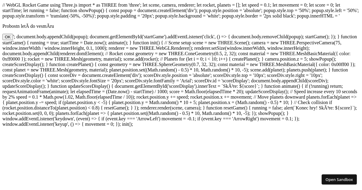 WebGl Test (forked) - Codesandbox