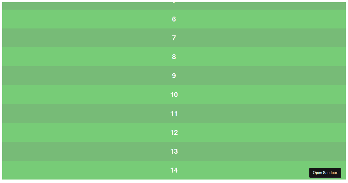 React Indiana Drag Scroll (numbers) - Codesandbox