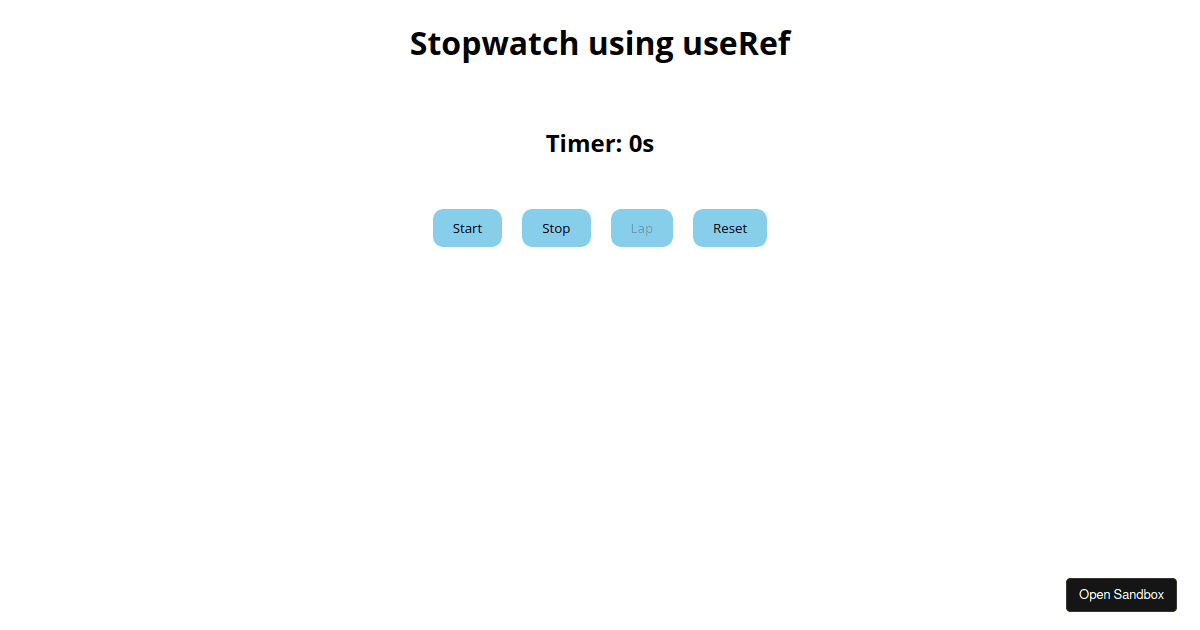 Stop Watch Code Make Code Stopwatch - Codesandbox