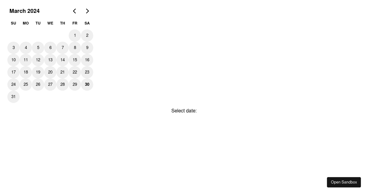 Day Custom Component - Codesandbox