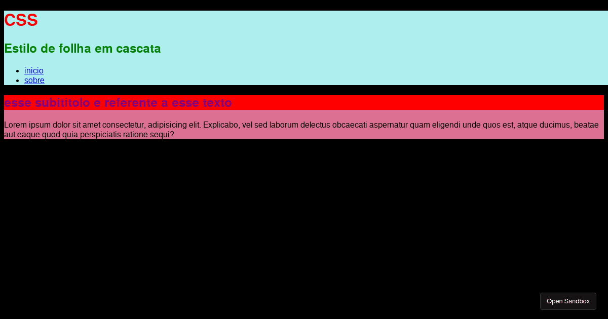 Aula 1 CSS - Codesandbox