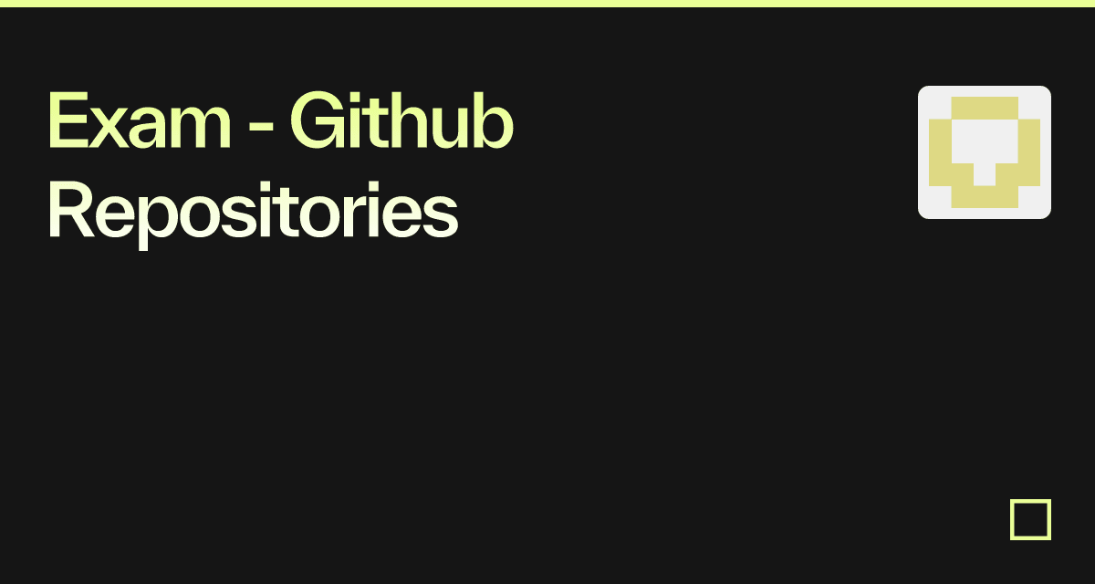 Exam - Github Repositories - Codesandbox