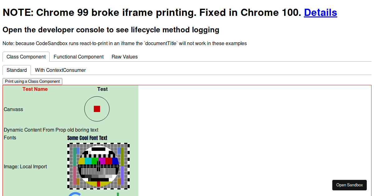 react-to-print (forked) - Codesandbox