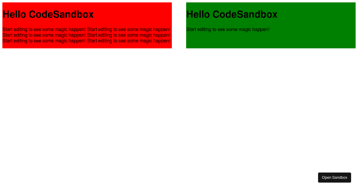 With Divs - Codesandbox