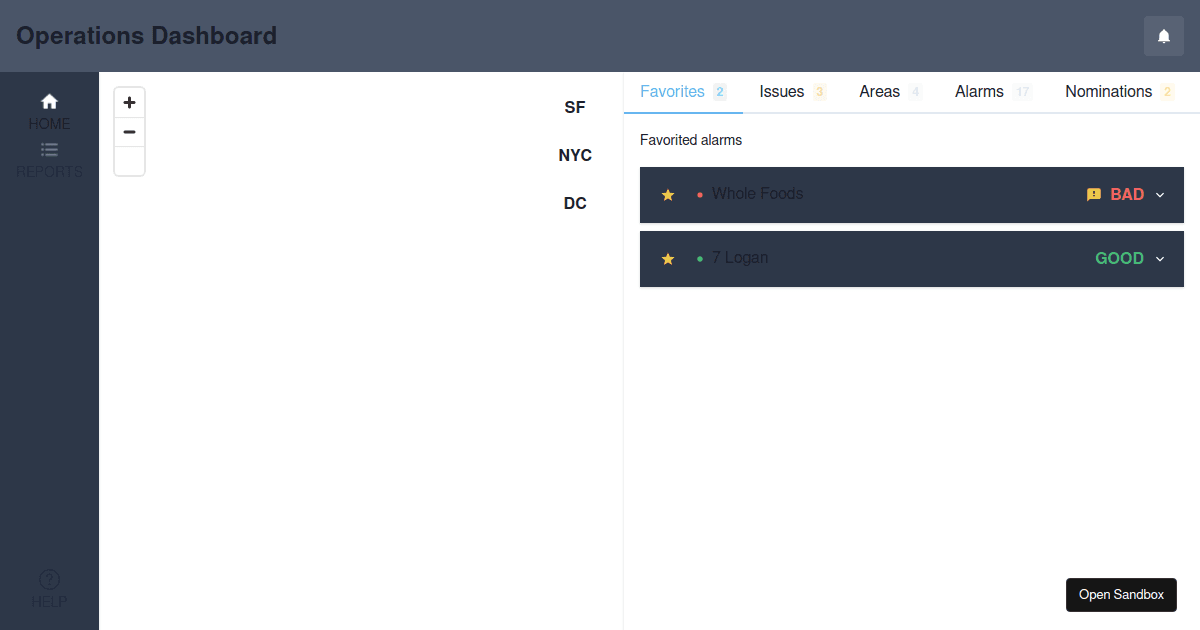 Ops Dashboard - Drawer WIP - Codesandbox