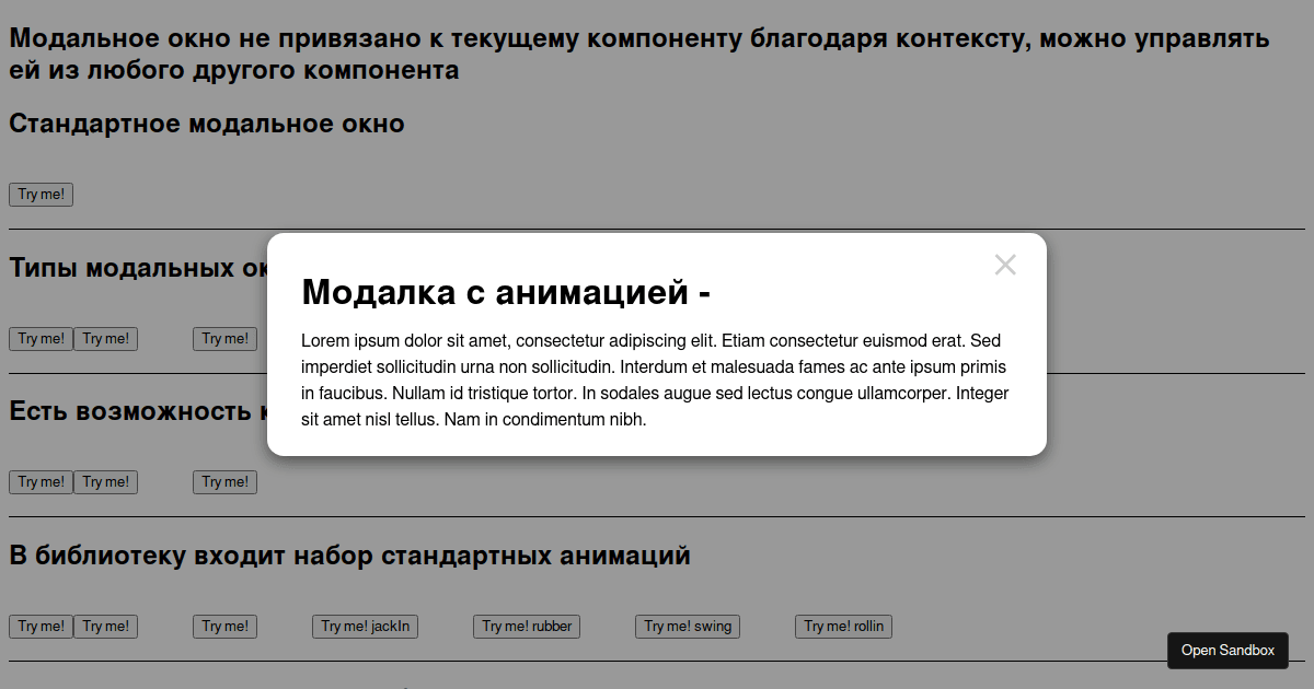 modal - Codesandbox