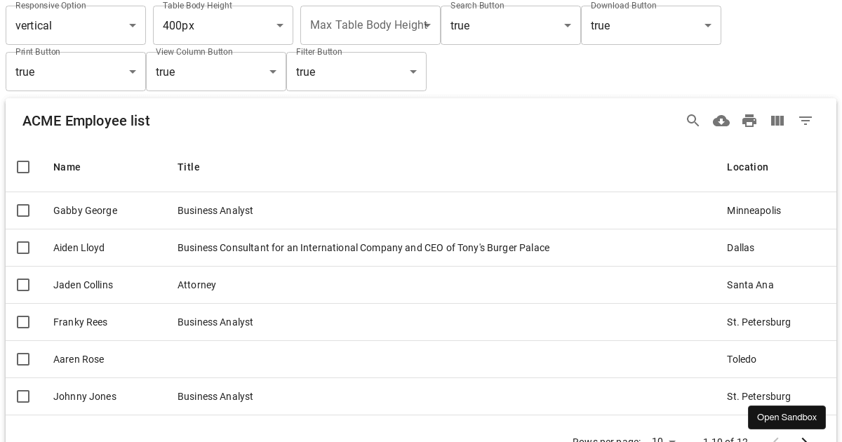 MUIDatatables - Custom Toolbar (forked) - Codesandbox