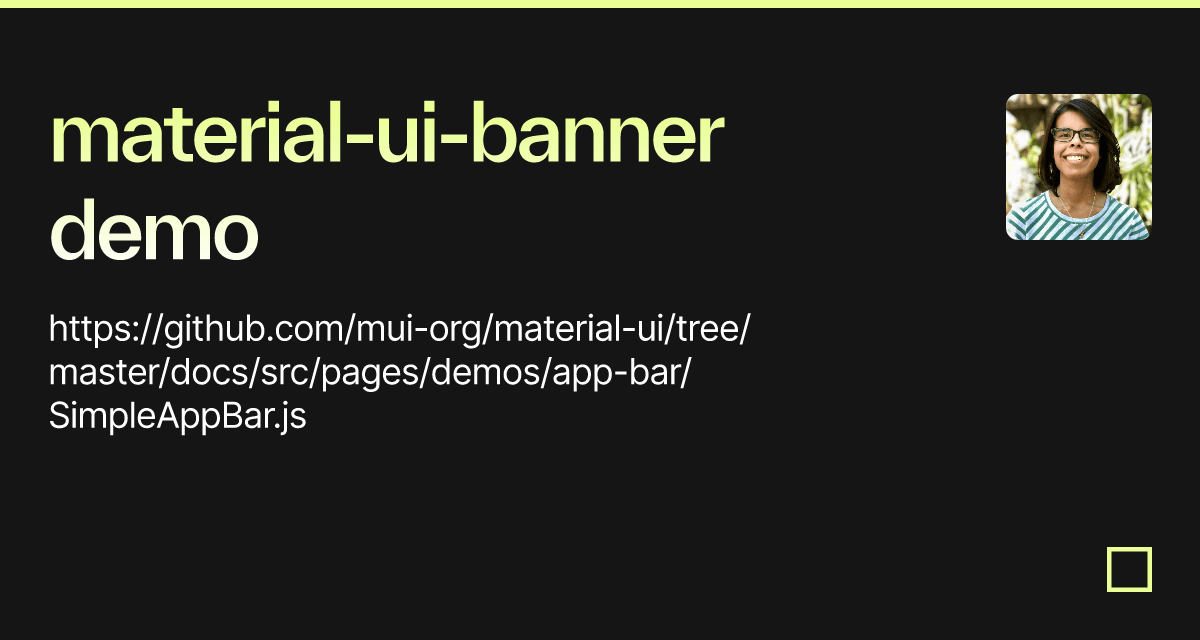 materialuibanner demo Codesandbox