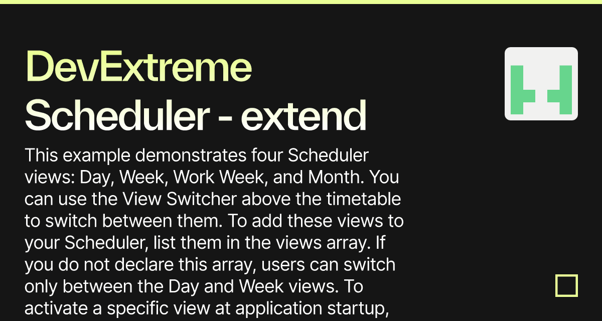 DevExtreme Scheduler - extend issue - Codesandbox