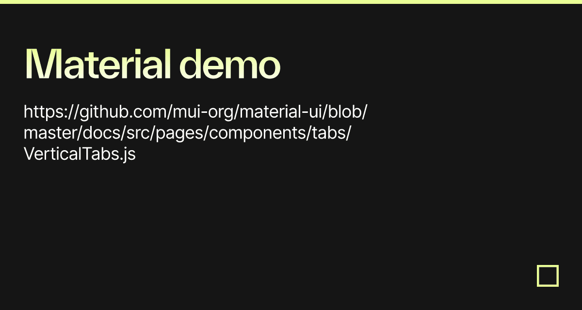 Material demo - Codesandbox