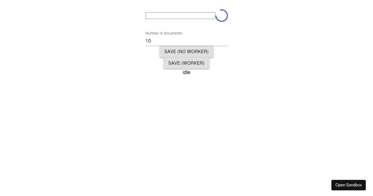 PouchDB Worker Example - Codesandbox