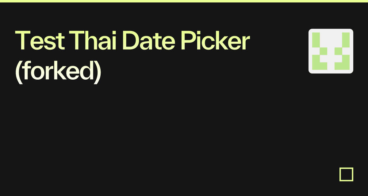 Test Thai Date Picker (forked) - Codesandbox