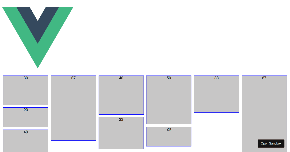 Vue Masonary Layout Codesandbox