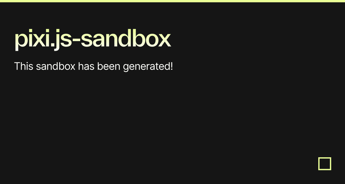 pixi.js-sandbox - Codesandbox