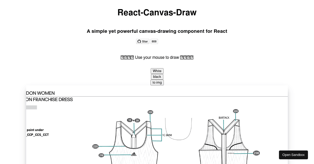 React-Canvas-Draw example (forked) - Codesandbox