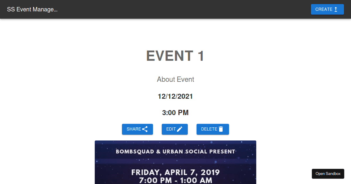 Event Management App - Codesandbox