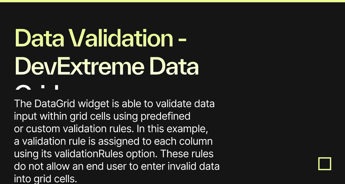 Data Validation - DevExtreme Data Grid - Codesandbox
