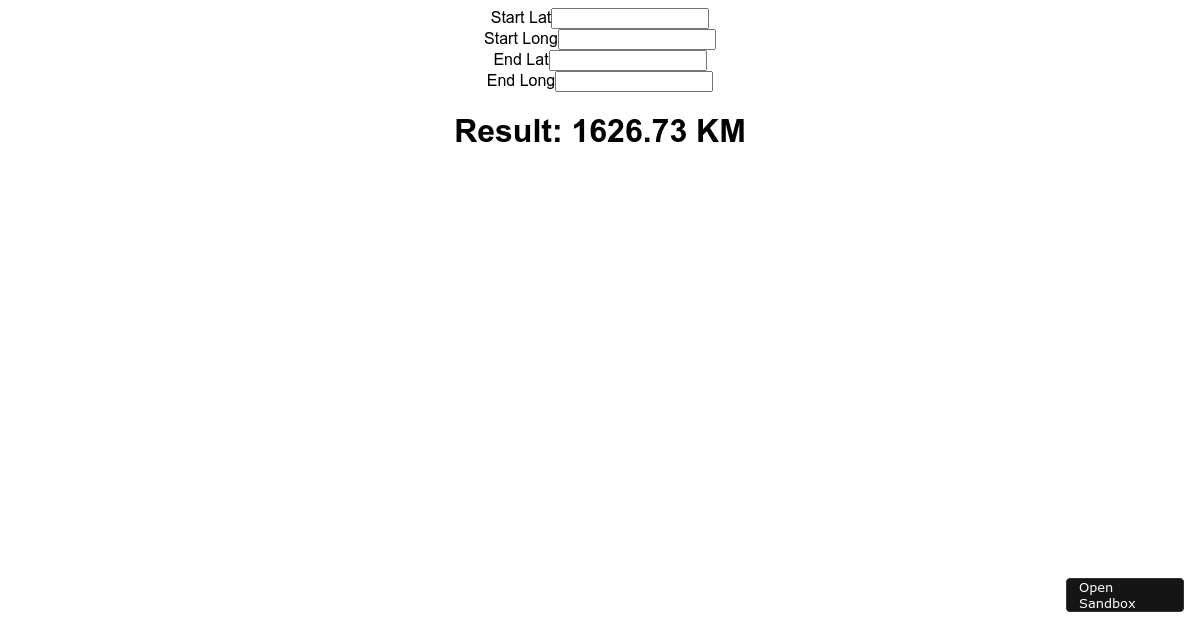 measure distance - Codesandbox