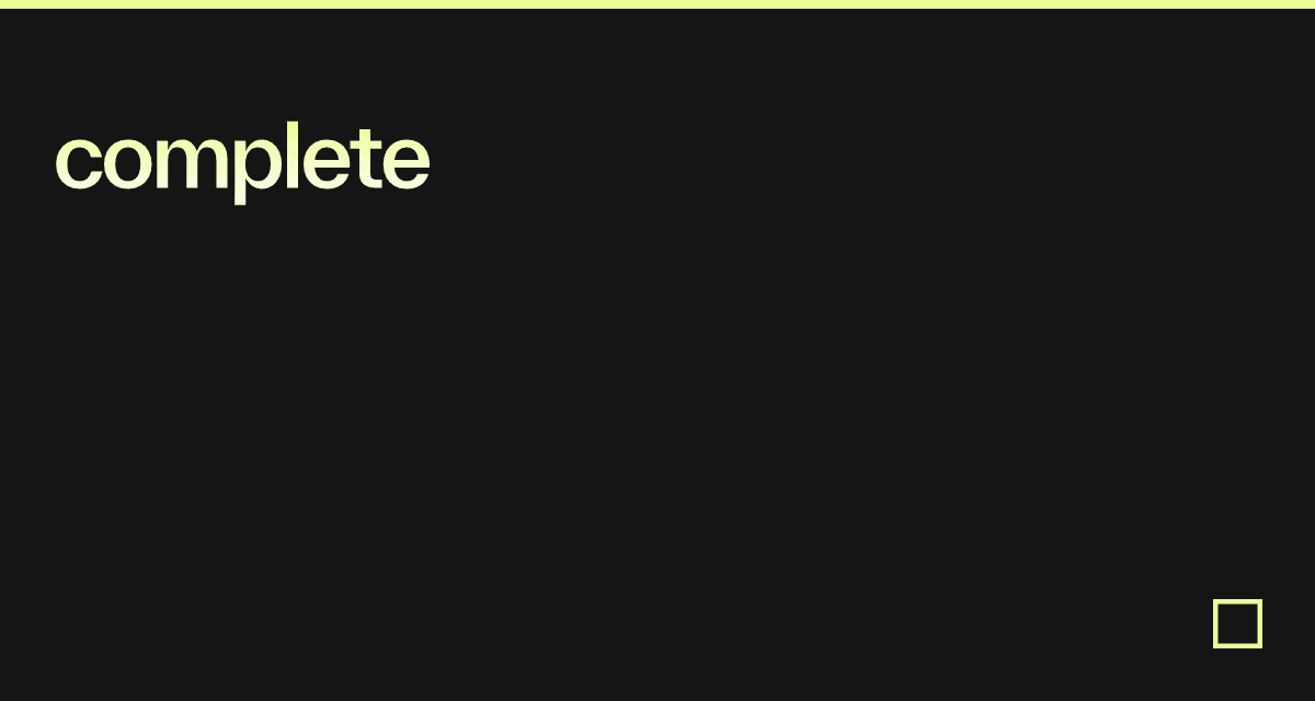 complete - Codesandbox
