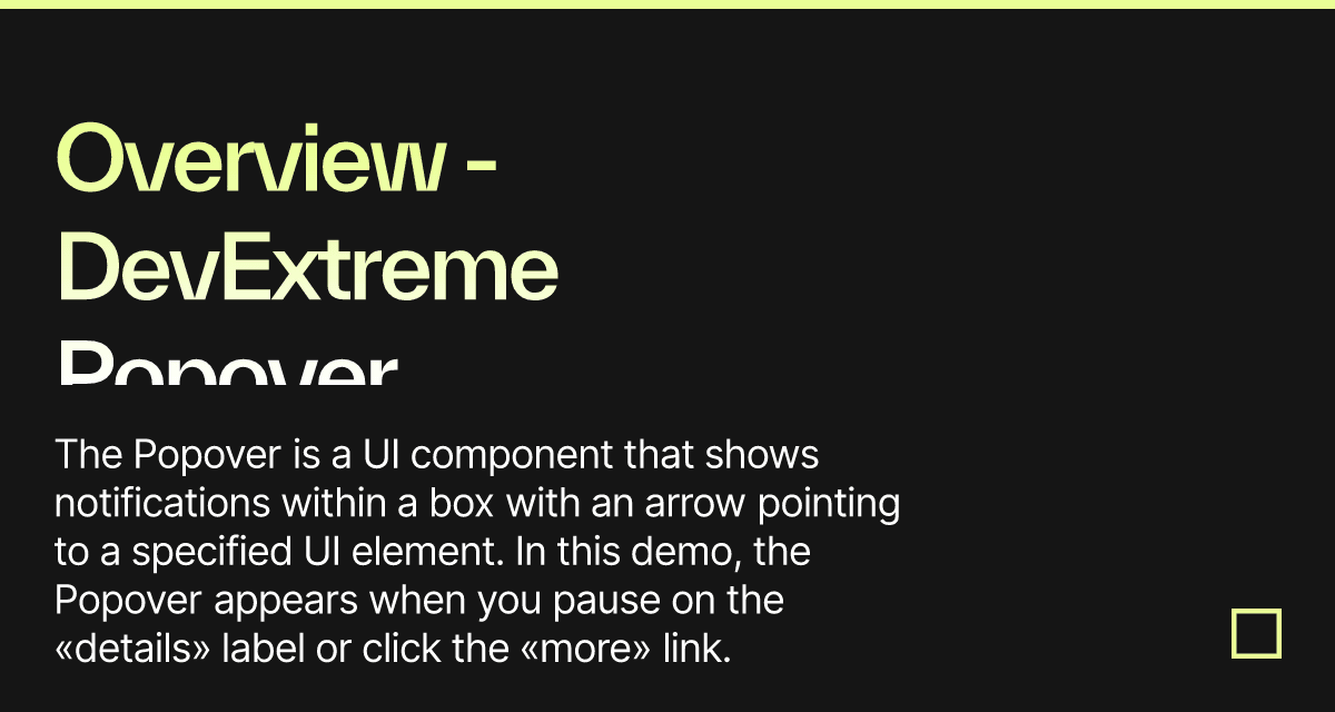 Overview - DevExtreme Popover - Codesandbox