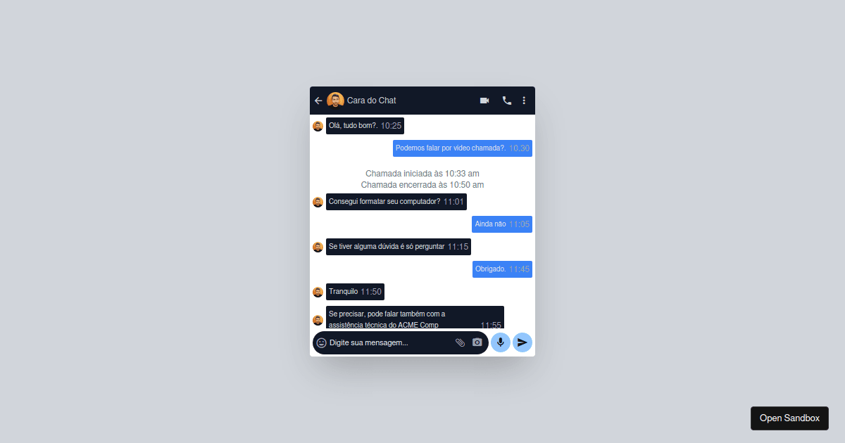 Ui Chat Com Tailwind - Codesandbox