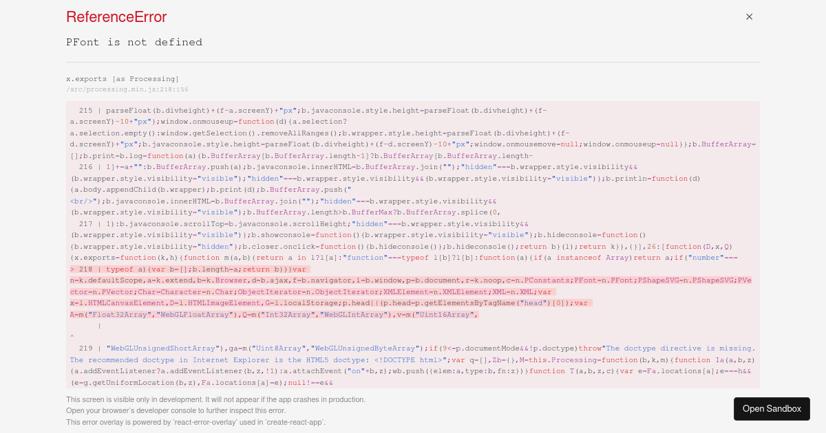 Processing.js Smiley Face - Codesandbox