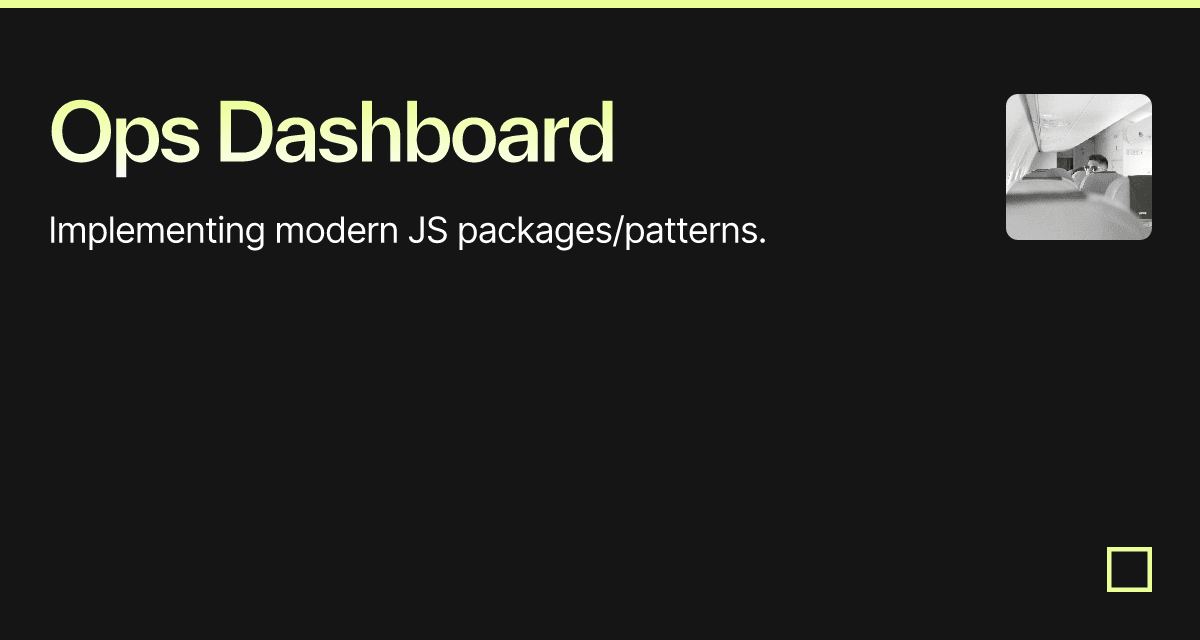 Ops Dashboard - Codesandbox