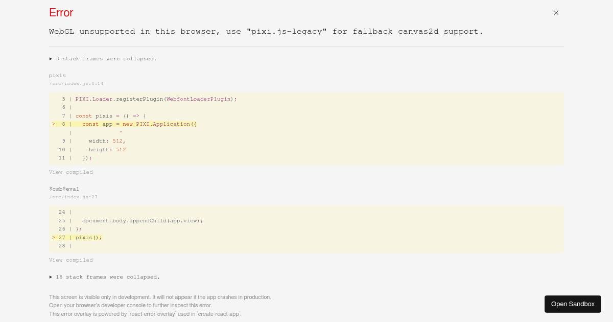 pixijs (forked) - Codesandbox
