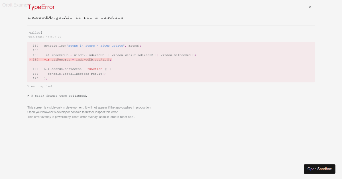 Orbit.js v0.16 Getting Started - Part 2 (forked) - Codesandbox