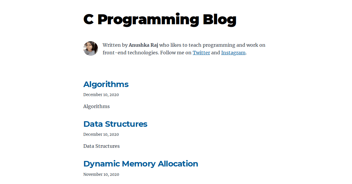 Anushka-codergirl/c-programming-blog - Codesandbox