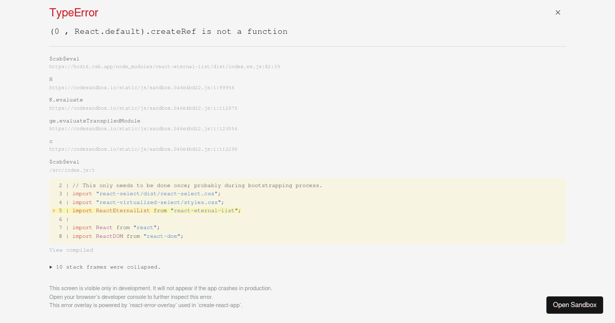 react-virtualized-select example (forked) - Codesandbox