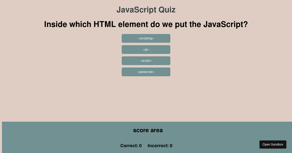 quiz-app - Codesandbox